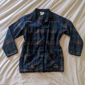 Vintage Corduroy Collar Plaid Jacket